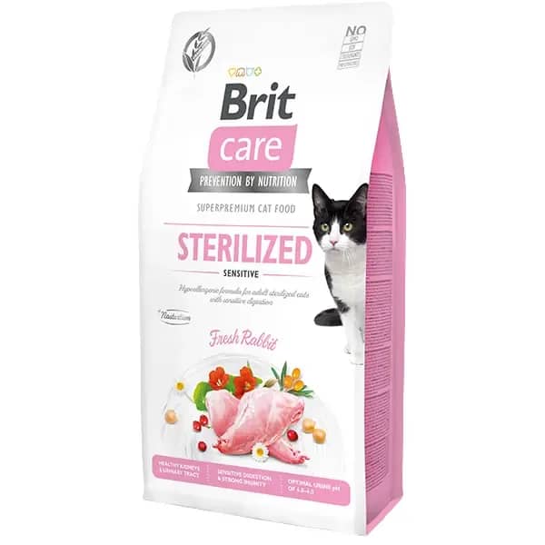 Brit Care Hipoalerjenik Sterilized Sensitive Tavşanlı Tahılsız Kısırlaştırılmış Kedi Maması