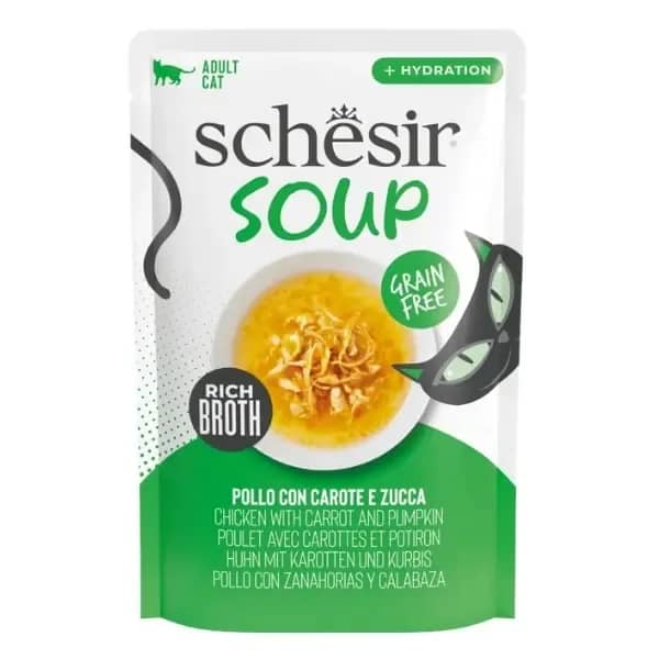 Schesir Soup Tavuklu ve Bal Kabaklı Pouch Yetişkin Kedi Çorbası