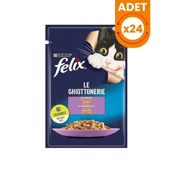 Felix Sensations Taze Jöle İçerisinde Kuzu Etli Yetişkin Yaş Kedi Maması
