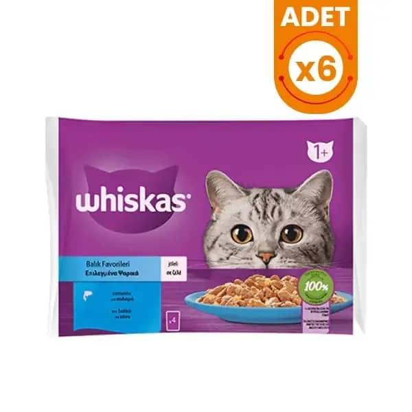 Whiskas Pouch Pure Delight Jöle İçerisinde Ton Balıklı ve Somonlu Yetişkin Konserve Kedi Maması