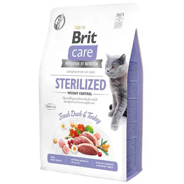 Brit Care Hipoalerjenik Sterilized Ördek ve Hindili Tahılsız Kısırlaştırılmış Kedi Maması