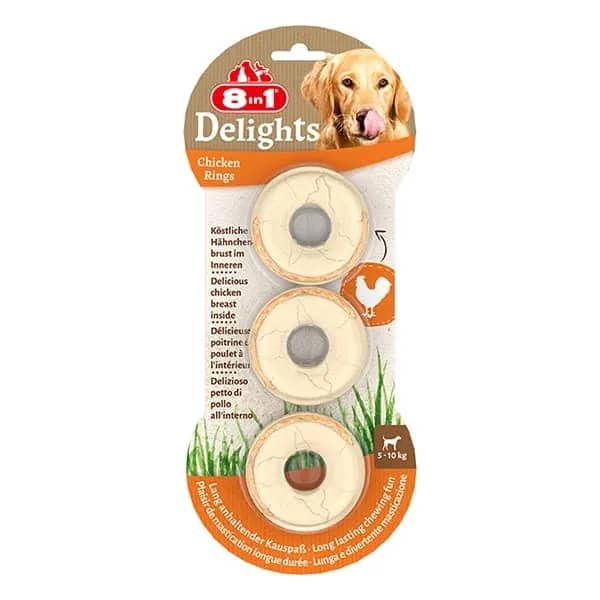 8in1 Delights Rings Tavuklu Köpek Çiğneme Halkası