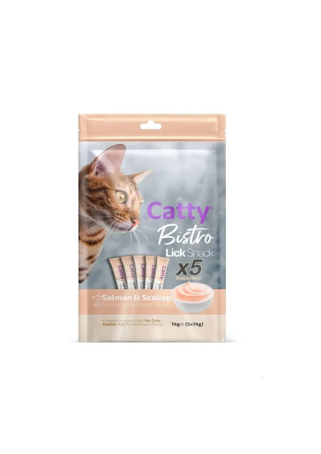 Catty Bistro Somonlu ve Deniz Taraklı Yetişkin Kedi Krema Ödülü 5 x
