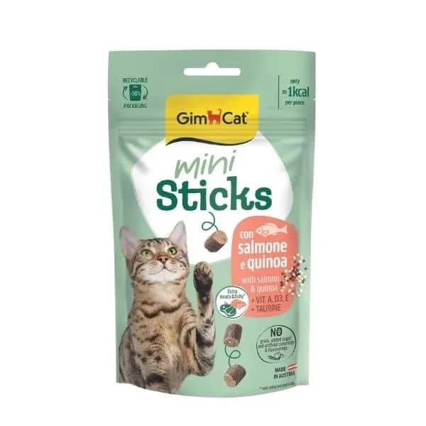 Gimcat Mini Sticks Somonlu ve Kinoalı Kedi Ödül Maması