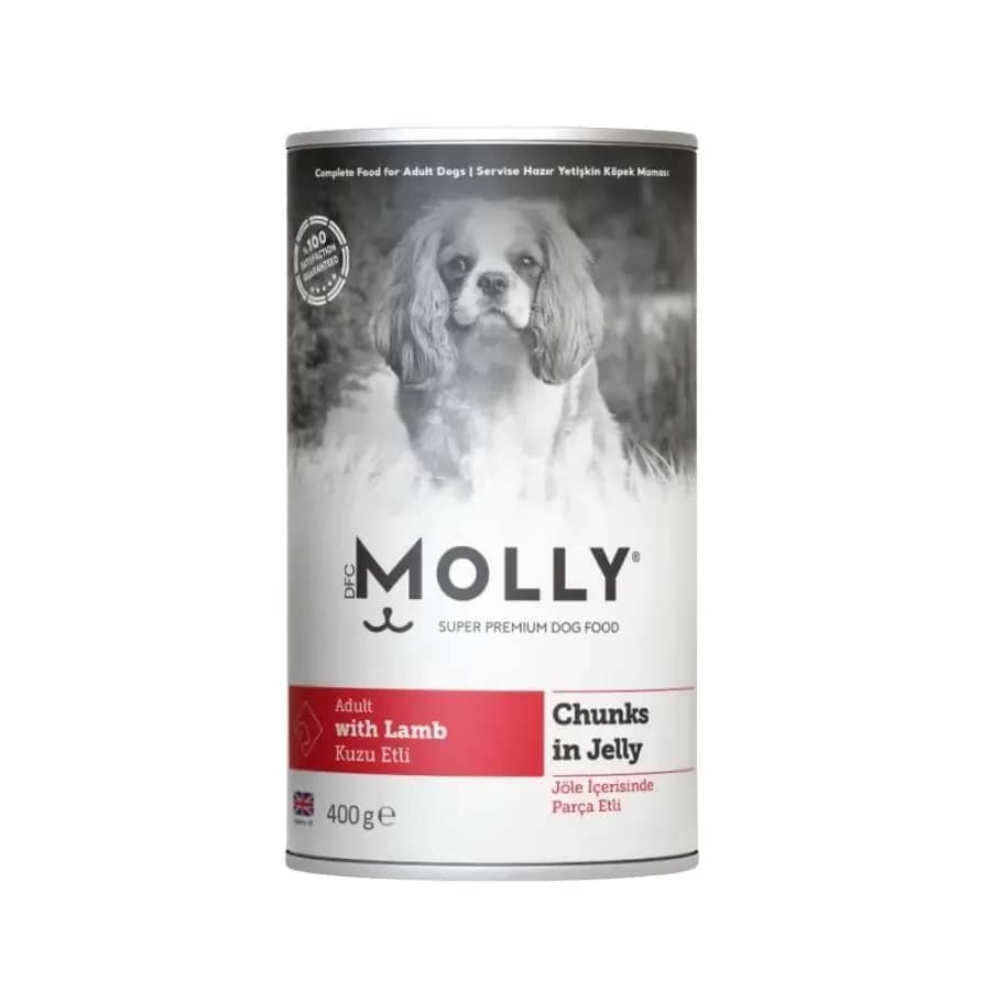 Molly Jöle İçinde Parça Kuzu Etli Yetişkin Köpek Konservesi