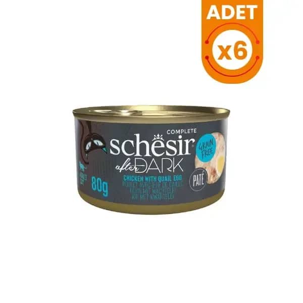 Schesir After Dark Pate Tavuklu ve Bıldırcın Yumurtalı Yetişkin Kedi Konservesi