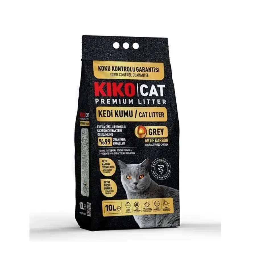 Kiko Cat Premium Litter Grey Karbon Kedi Kumu