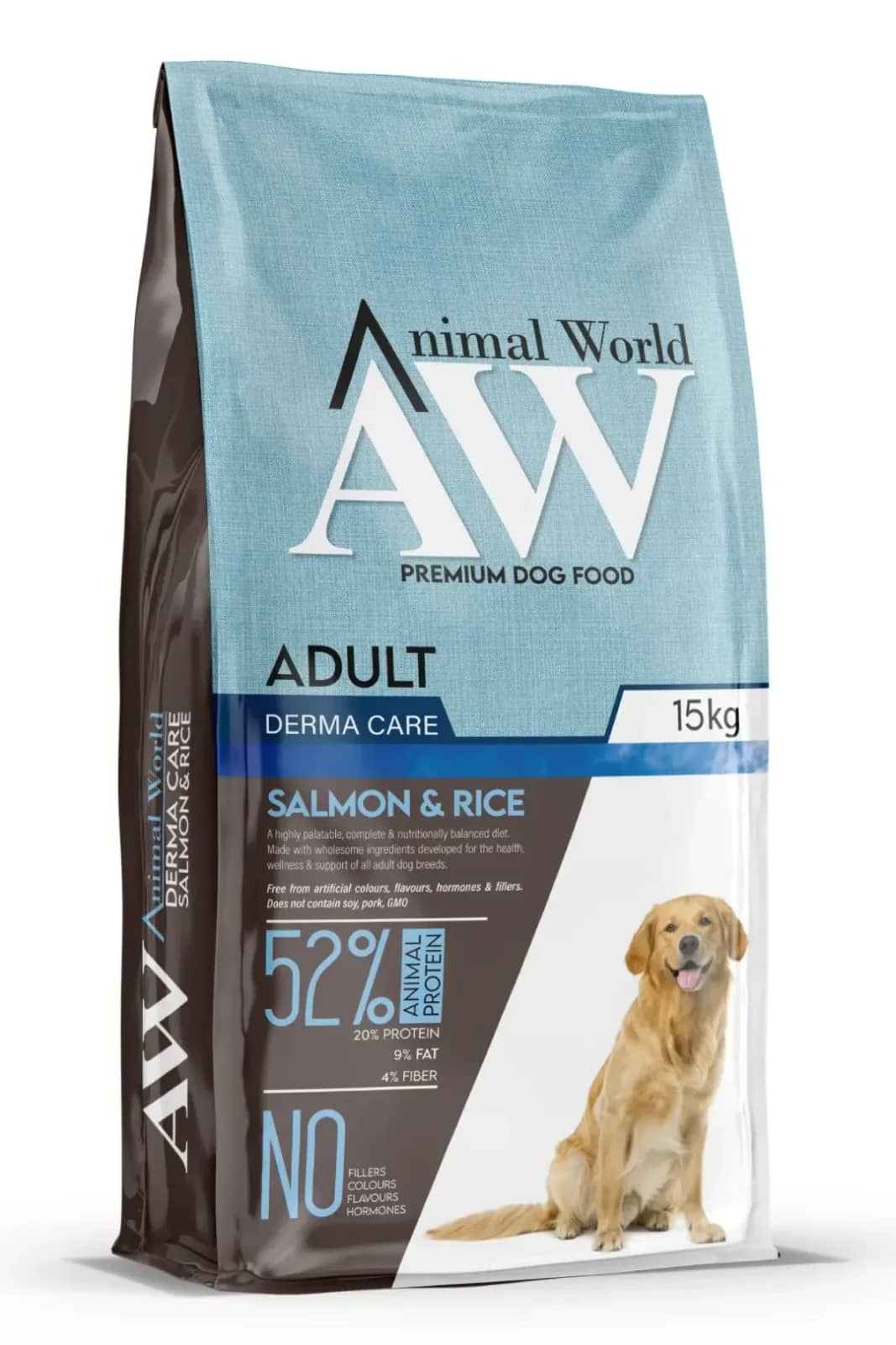 Animal World Derma Care Somonlu ve Pirinçli Yetişkin Köpek Maması