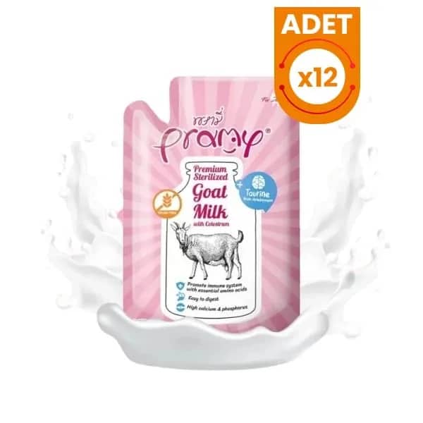 Pramy Kolostrum ve Taurinli Yavru Kediler için Sterilize Keçi Sütü
