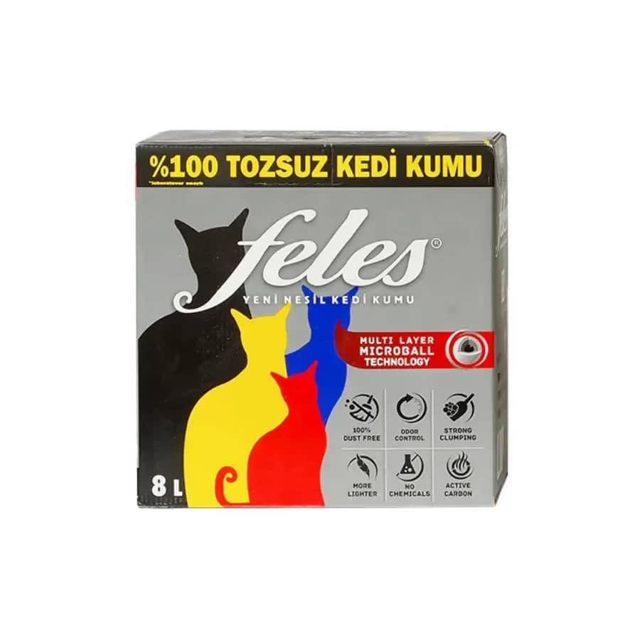 Feles Ultra Light Aktif Karbonlu Tozsuz Topaklanan Kedi Kumu