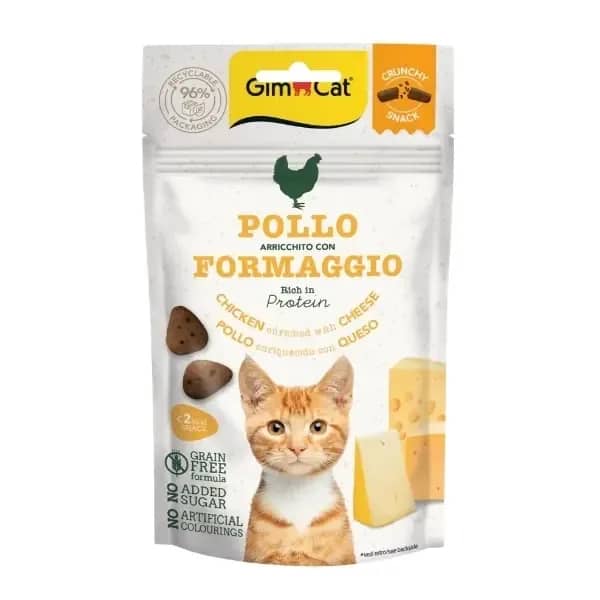 Gimcat Crunchy Snacks Tavuklu ve Peynirli Tahılsız Kedi Ödül Maması