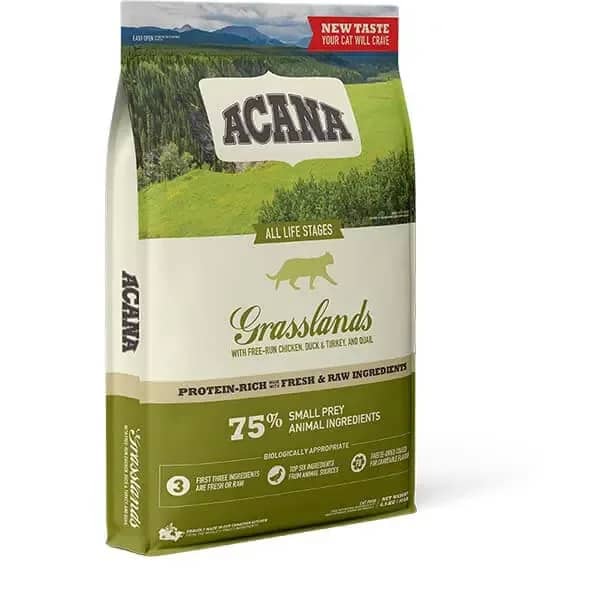 Acana Grasslands Tahılsız Tavuk Ördek ve Sebzeli Yetişkin Kedi Maması