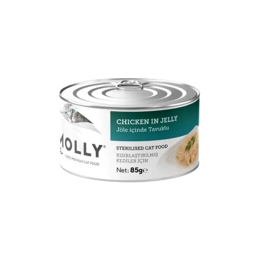 Molly Jöle İçinde Tavuklu Kısırlaştırılmış Tahılsız Yetişkin Kedi Konservesi