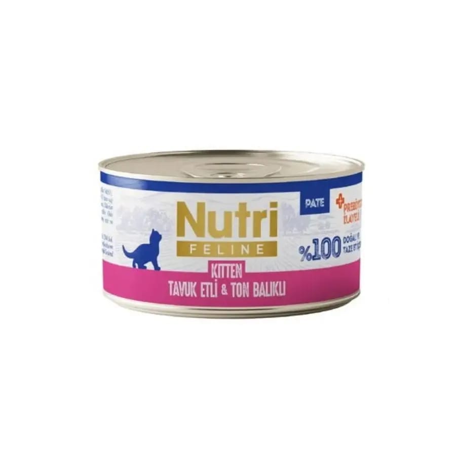 Nutri Feline Tavuk Etli ve Ton Balıklı Tahılsız Yavru Kedi Konservesi