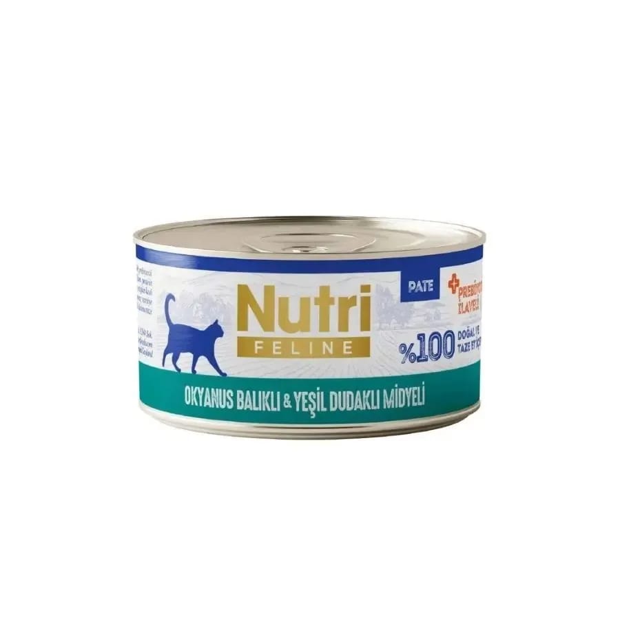 Nutri Feline Okyanus Balıklı ve Yeşil Dudaklı Midyeli Tahılsız Yetişkin Kedi Konservesi