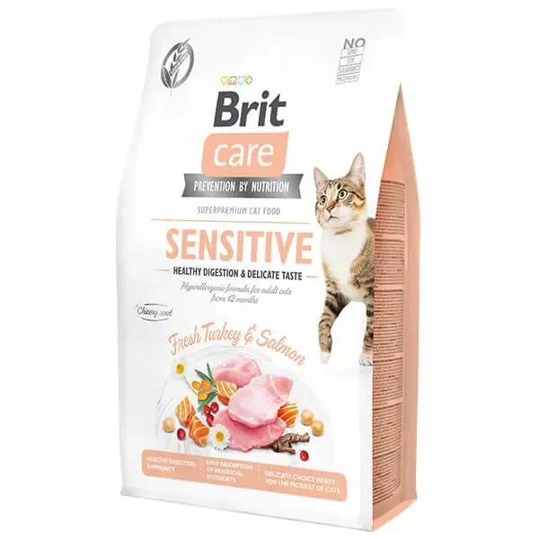 Brit Care Hipoalerjenik Sensitive Hindi ve Somonlu Tahılsız Hassas Kedi Maması