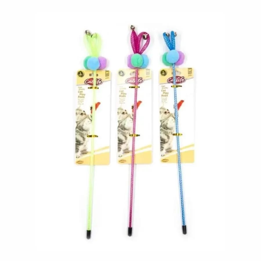Catlife Peluş Toplu Zilli Kedi Oltası Oyuncağı Karışık Renk 40 cm