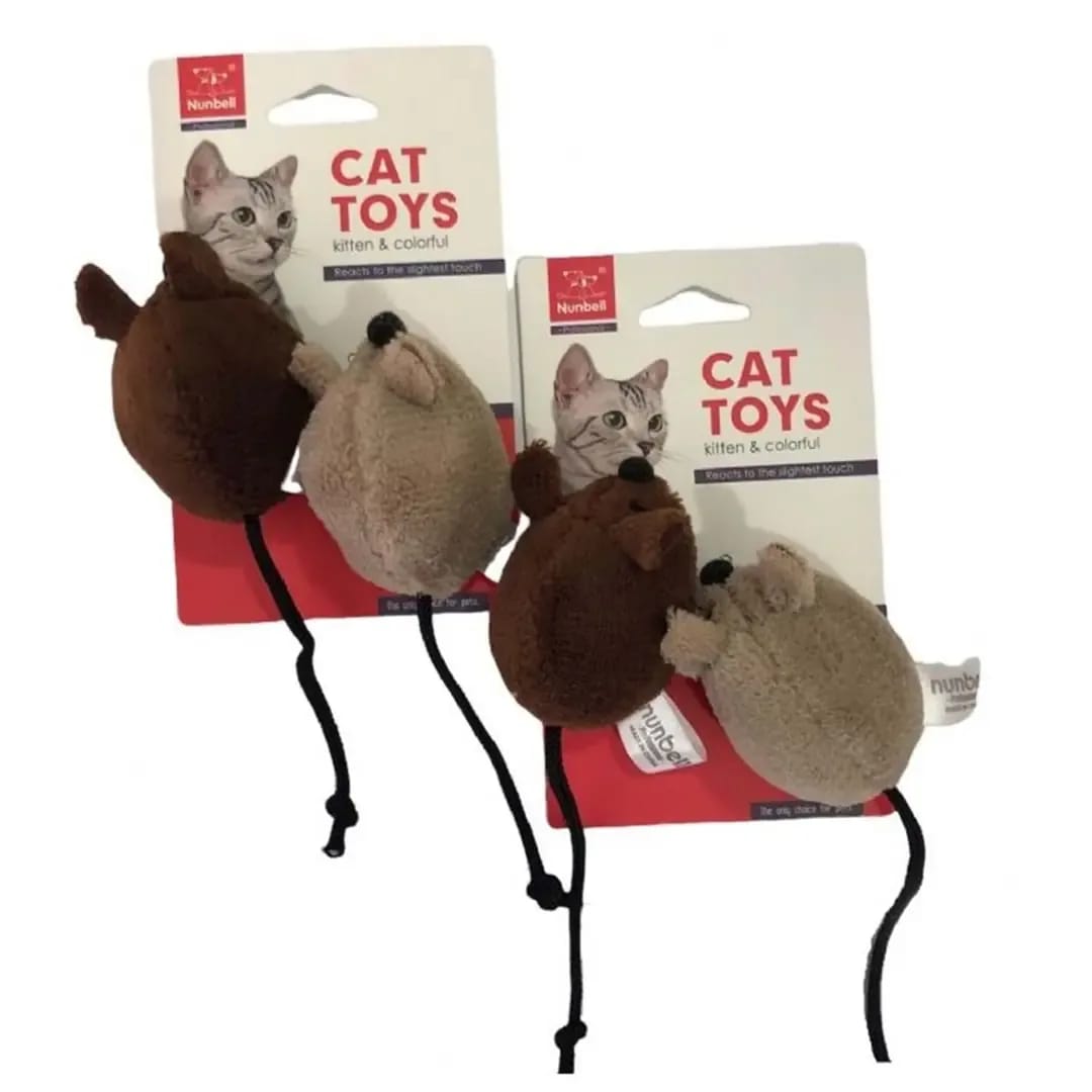 Nunbell Renkli Fare 2'li Kedi Oyuncağı