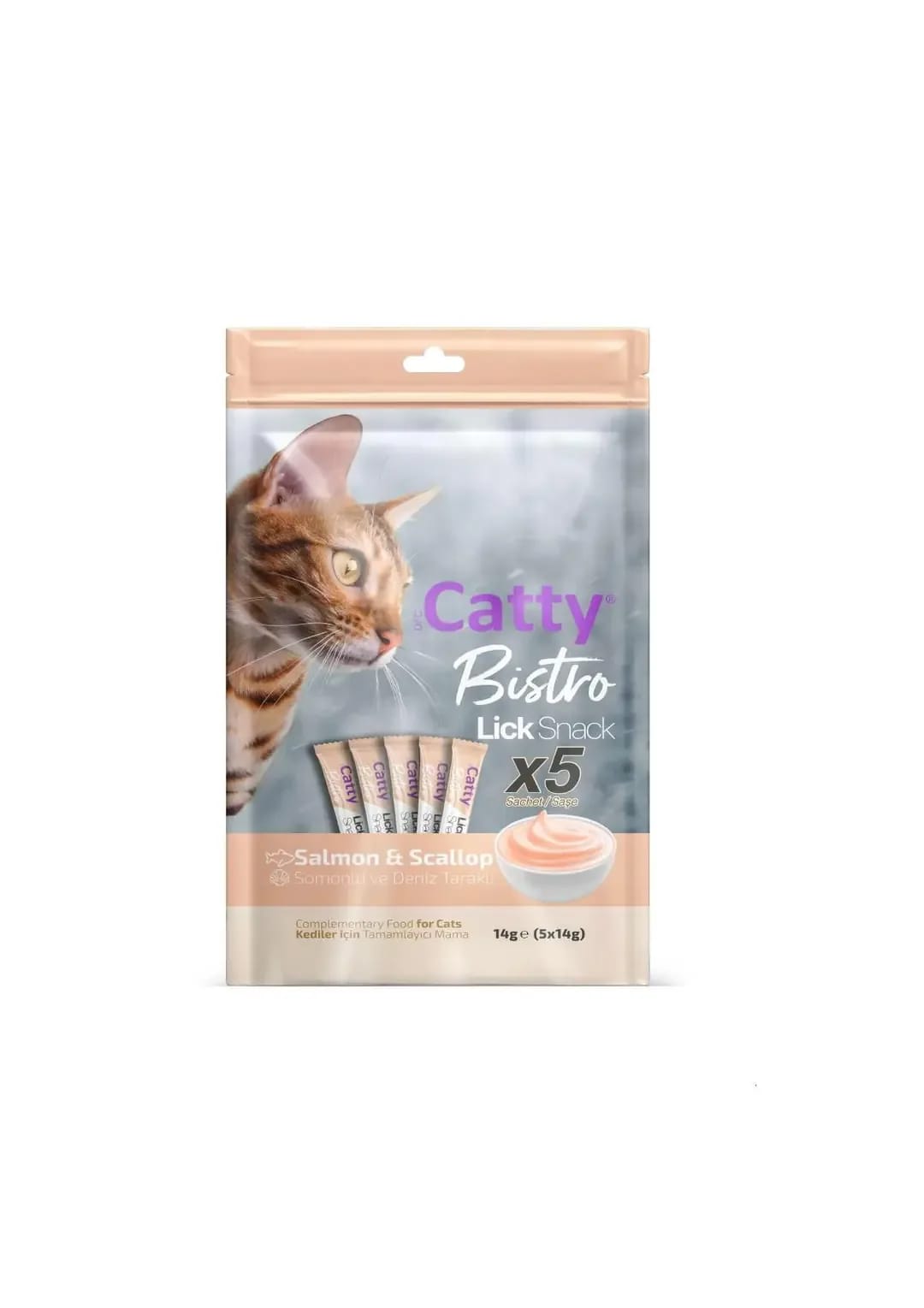 Catty Bistro Somonlu ve Deniz Taraklı Yetişkin Kedi Krema Ödülü 5 x