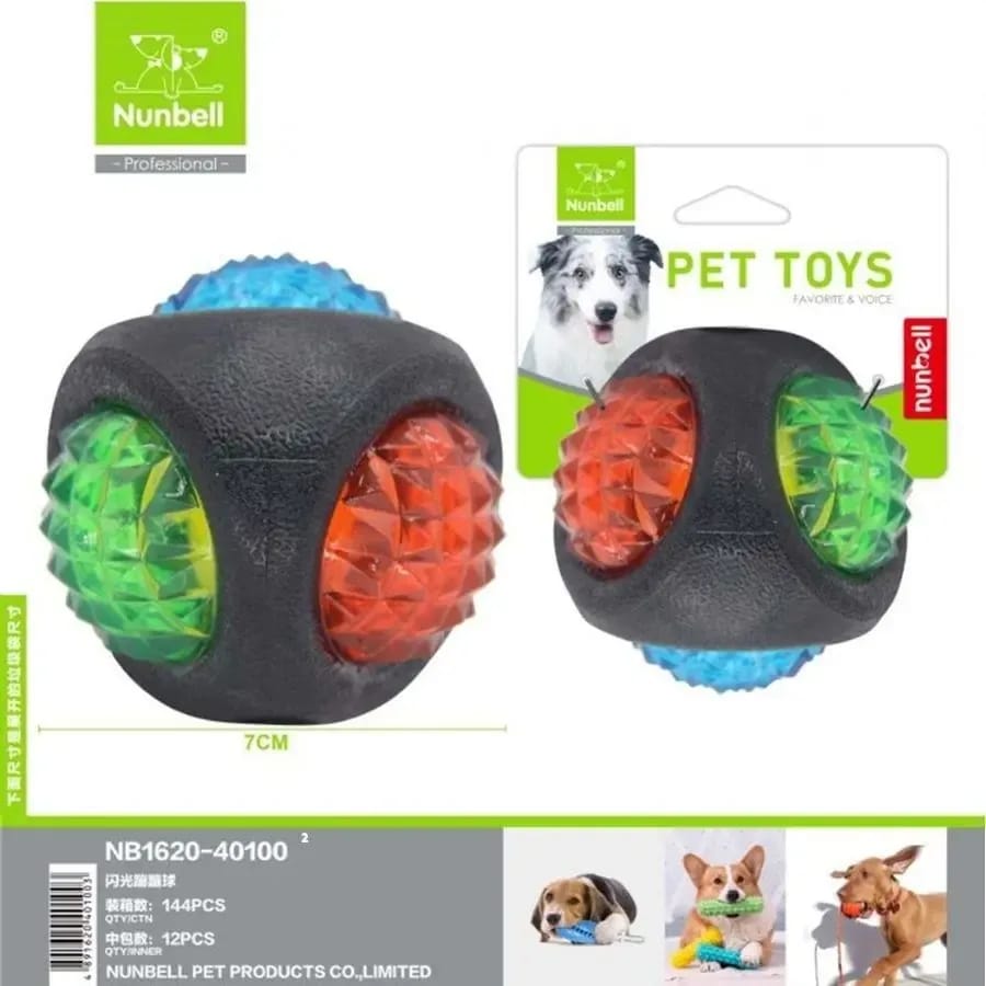 Nunbell Plastik Işıklı Top Köpek Oyuncağı