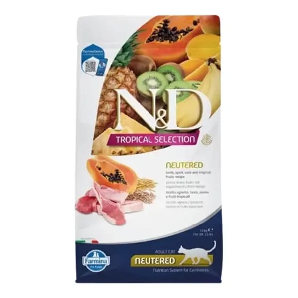 N&D Tropical Selection Kuzu Etli ve Tropikal Meyveli Kısırlaştırılmış Kedi Maması