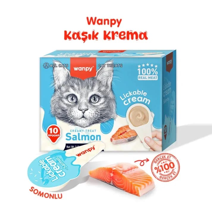 Wanpy Somonlu Kaşıklı Sıvı Kedi Ödül Maması