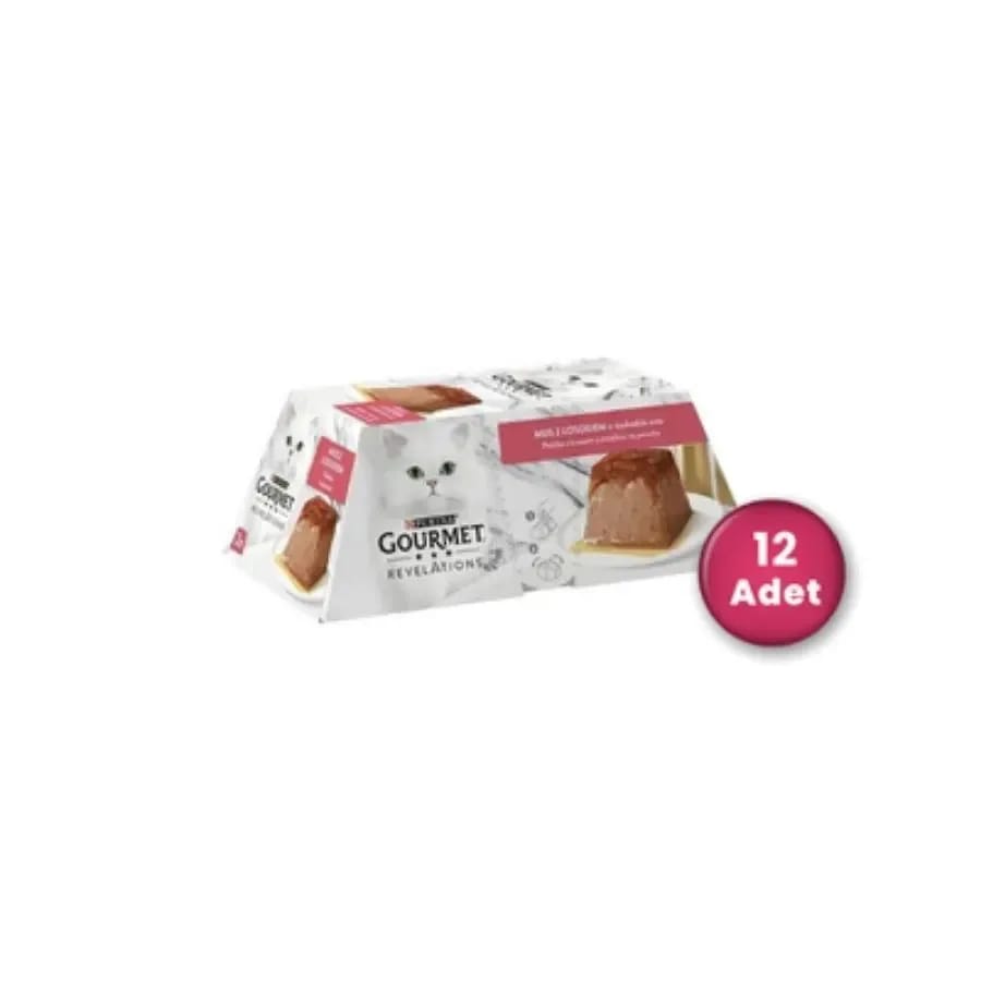 Gourmet Gold Revelations Somon Balıklı Etli Ezme Yetişkin Kedi Konservesi 2 x 12'li Paket