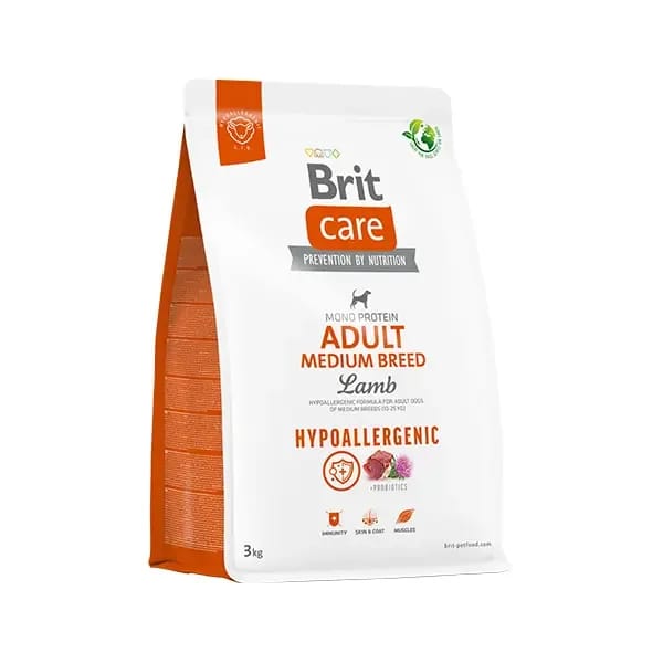 Brit Care Hypo-Allergenic Kuzu Etli Orta Irk Yetişkin Köpek Maması