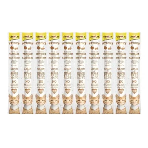 Gimcat Sticks Hindi ve Tavşan Etli Çubuk Kedi Ödül Maması