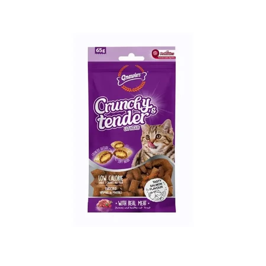 Gnawlers Crunchy Somonlu Prebiotik Destekli Kedi Ödül Maması
